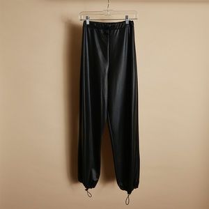 Black Pleather Athlesiure Joggers